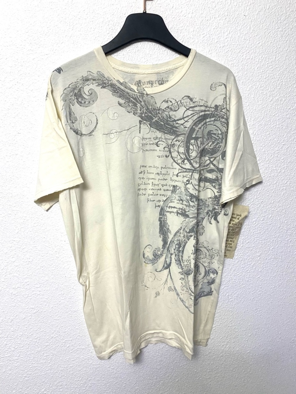 Vintage Monarchy Raw Edged Overstitched T-Shirt Sz XL